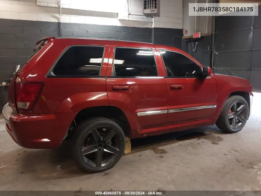 2008 Jeep Grand Cherokee Srt8 VIN: 1J8HR78358C184175 Lot: 40460878