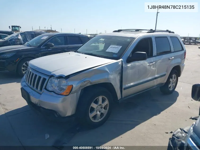 1J8HR48N78C215135 2008 Jeep Grand Cherokee Laredo