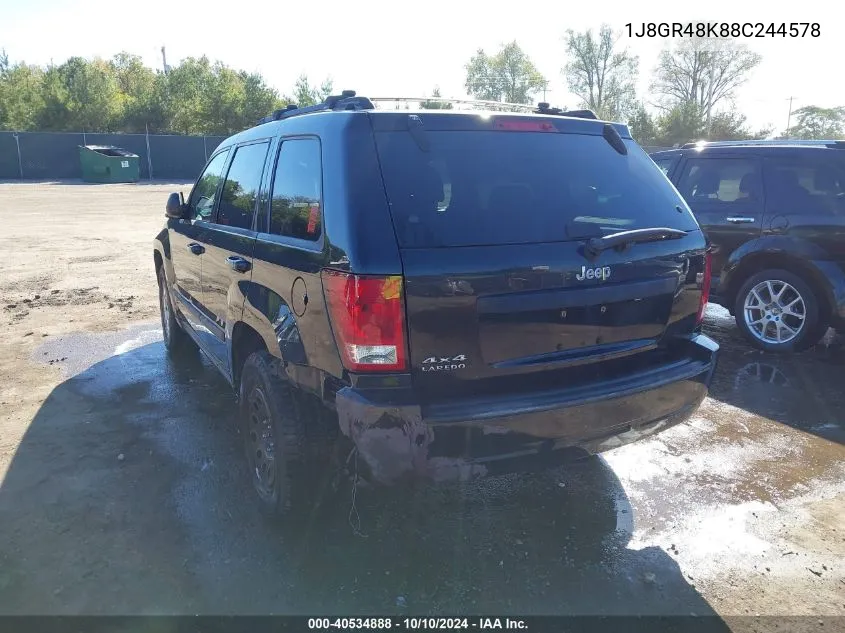 2008 Jeep Grand Cherokee Laredo VIN: 1J8GR48K88C244578 Lot: 40534888