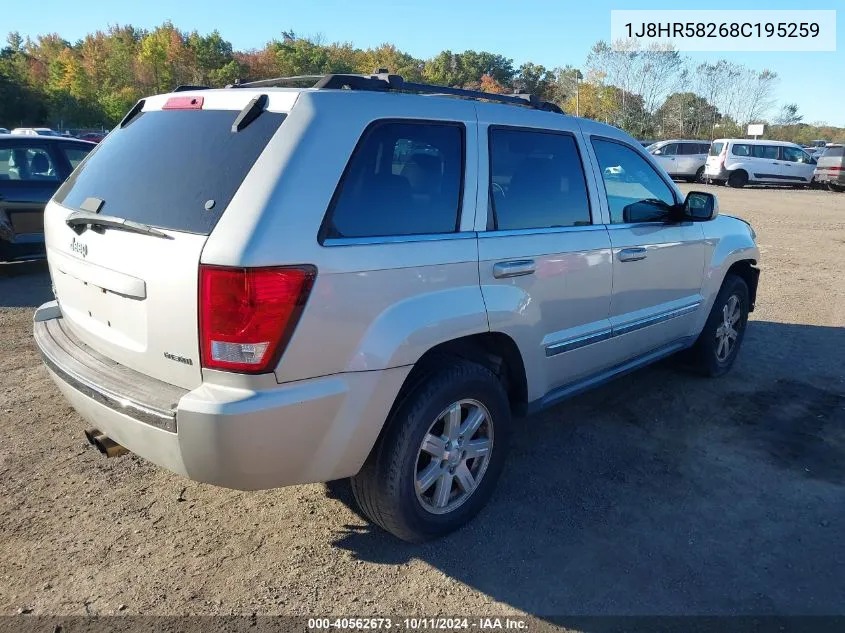 2008 Jeep Grand Cherokee Limited VIN: 1J8HR58268C195259 Lot: 40562673