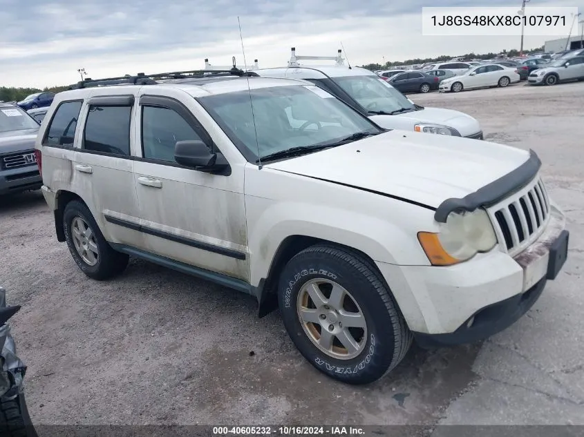 2008 Jeep Grand Cherokee Laredo VIN: 1J8GS48KX8C107971 Lot: 40605232