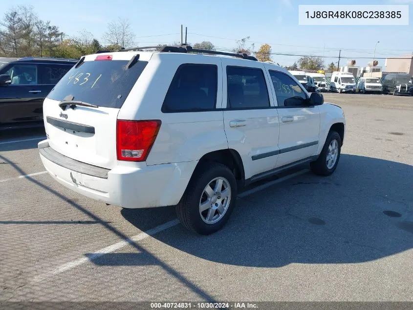 2008 Jeep Grand Cherokee Laredo VIN: 1J8GR48K08C238385 Lot: 40724831