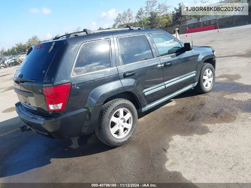 1J8GR48K08C203507 2008 Jeep Grand Cherokee Laredo