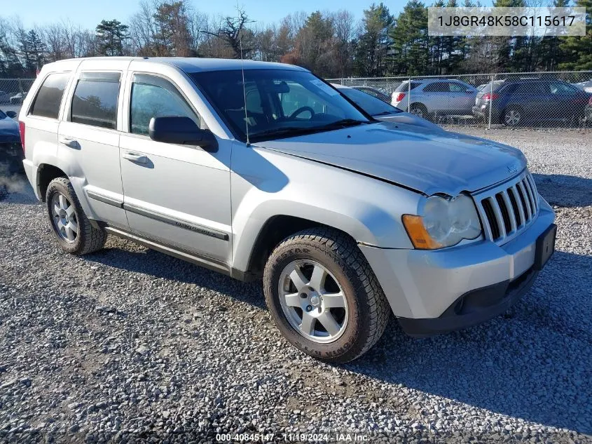 2008 Jeep Grand Cherokee Laredo VIN: 1J8GR48K58C115617 Lot: 40845147