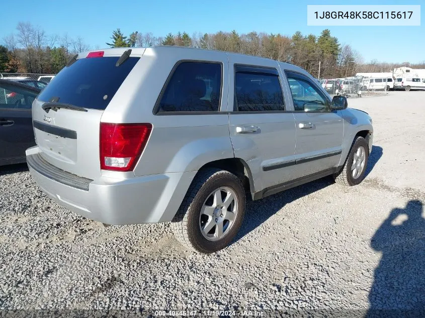 2008 Jeep Grand Cherokee Laredo VIN: 1J8GR48K58C115617 Lot: 40845147