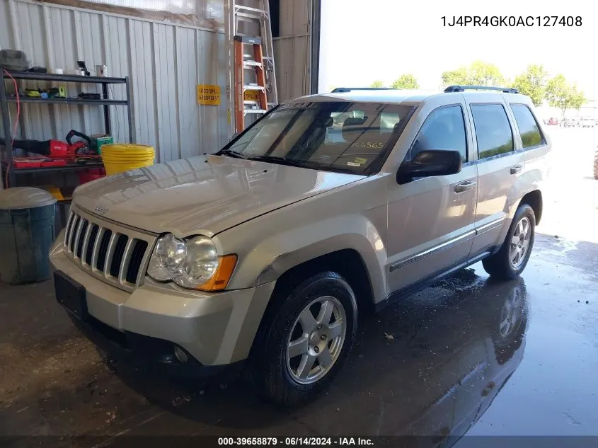 1J4PR4GK0AC127408 2010 Jeep Grand Cherokee Laredo