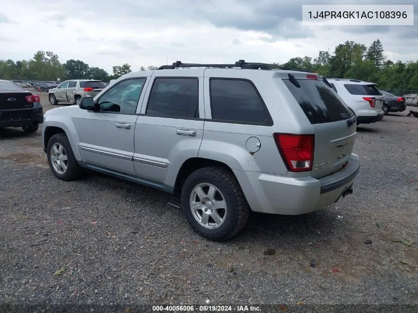 1J4PR4GK1AC108396 2010 Jeep Grand Cherokee Laredo