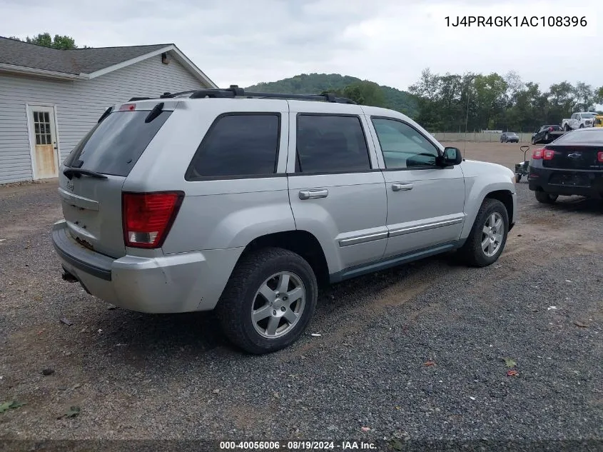 1J4PR4GK1AC108396 2010 Jeep Grand Cherokee Laredo