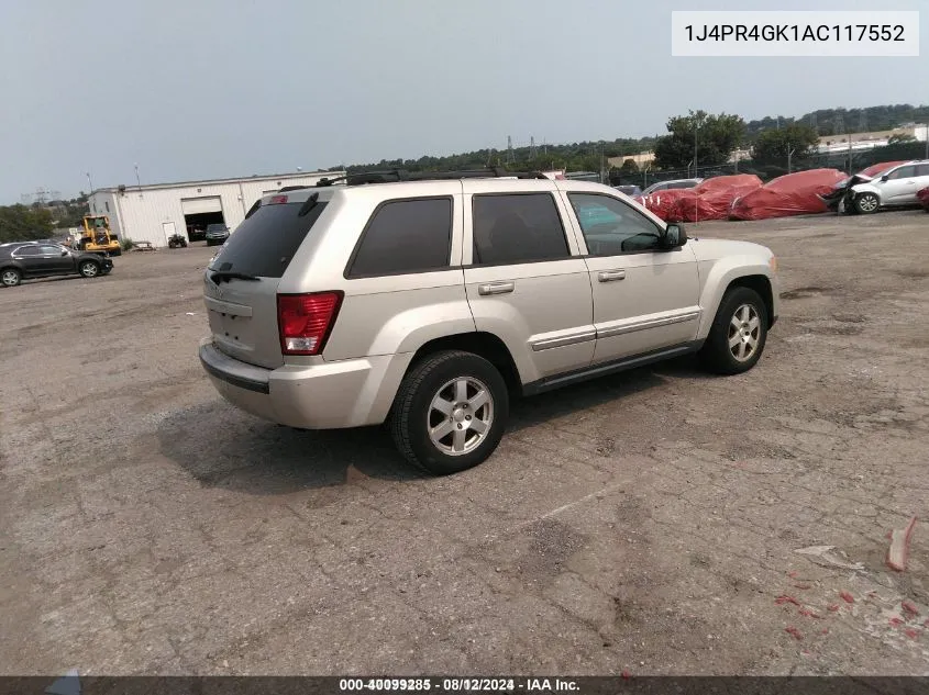 1J4PR4GK1AC117552 2010 Jeep Grand Cherokee Laredo