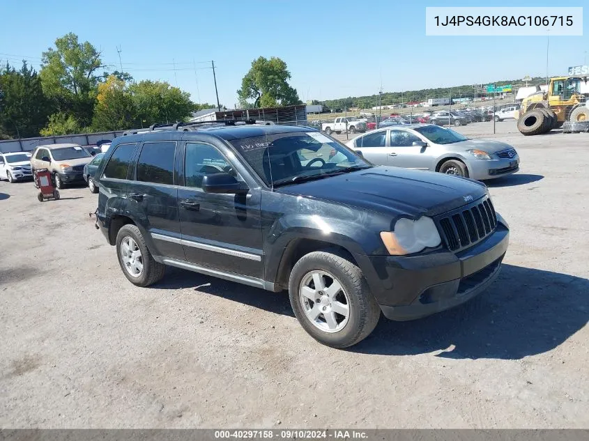 2010 Jeep Grand Cherokee Laredo VIN: 1J4PS4GK8AC106715 Lot: 40297158