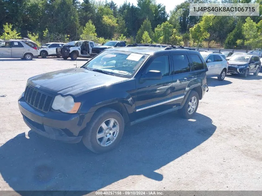 2010 Jeep Grand Cherokee Laredo VIN: 1J4PS4GK8AC106715 Lot: 40297158