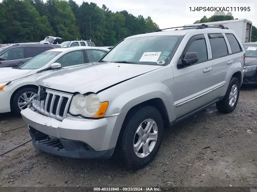 2010 Jeep Grand Cherokee Laredo VIN: 1J4PS4GKXAC111995 Lot: 40333945