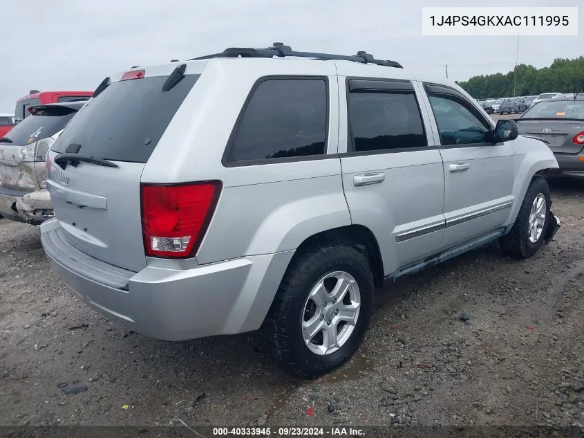 2010 Jeep Grand Cherokee Laredo VIN: 1J4PS4GKXAC111995 Lot: 40333945