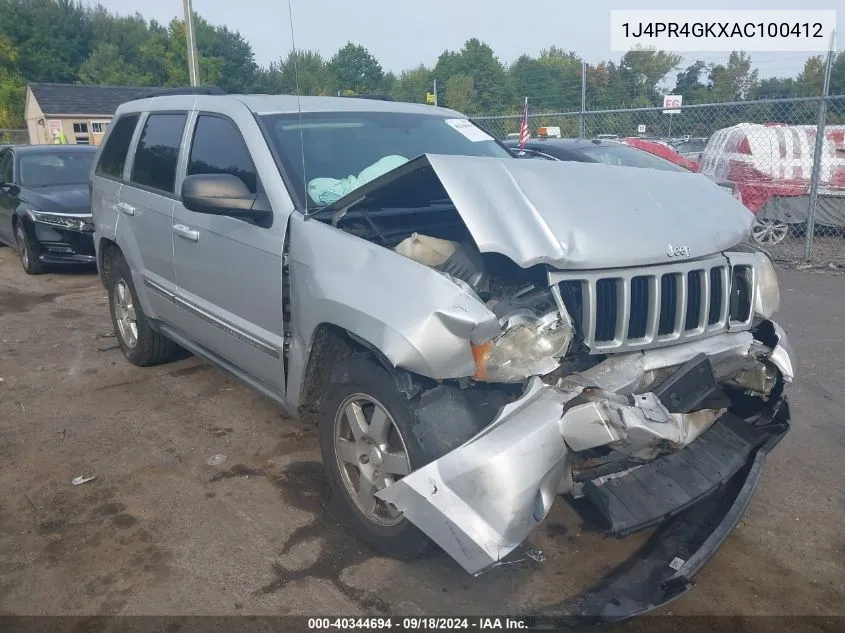 2010 Jeep Grand Cherokee Laredo VIN: 1J4PR4GKXAC100412 Lot: 40344694