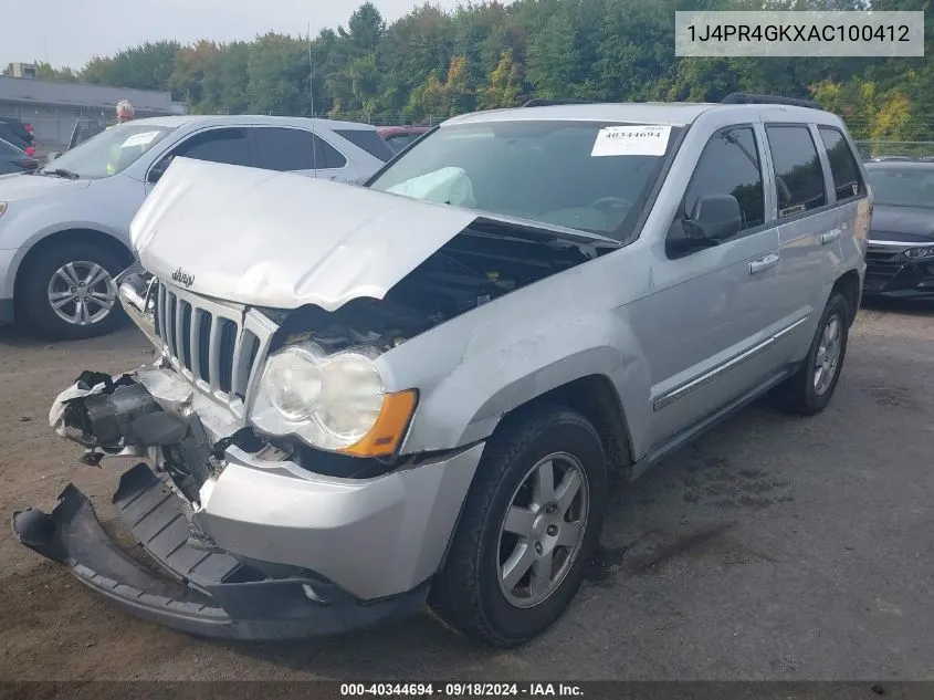 2010 Jeep Grand Cherokee Laredo VIN: 1J4PR4GKXAC100412 Lot: 40344694