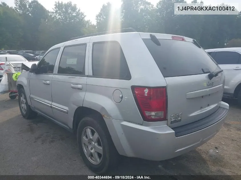 2010 Jeep Grand Cherokee Laredo VIN: 1J4PR4GKXAC100412 Lot: 40344694