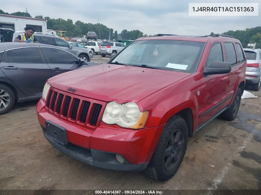 2010 Jeep Grand Cherokee Laredo VIN: 1J4RR4GT1AC151363 Lot: 40414387