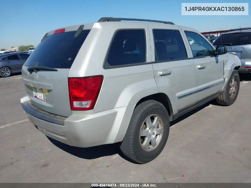 2010 Jeep Grand Cherokee Laredo VIN: 1J4PR4GKXAC130865 Lot: 40418474