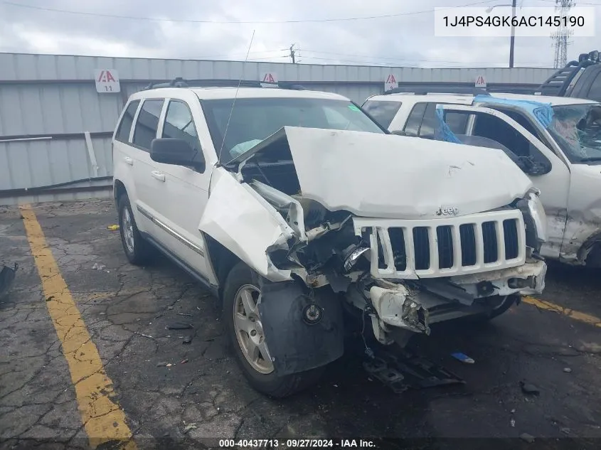 2010 Jeep Grand Cherokee Laredo VIN: 1J4PS4GK6AC145190 Lot: 40437713