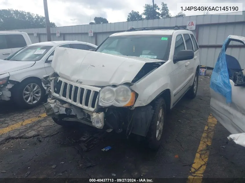 2010 Jeep Grand Cherokee Laredo VIN: 1J4PS4GK6AC145190 Lot: 40437713