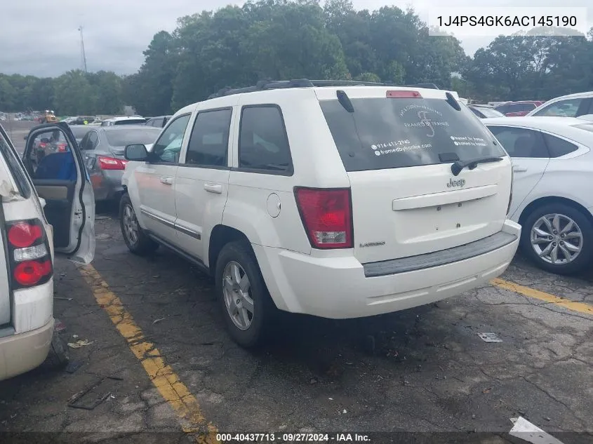 2010 Jeep Grand Cherokee Laredo VIN: 1J4PS4GK6AC145190 Lot: 40437713