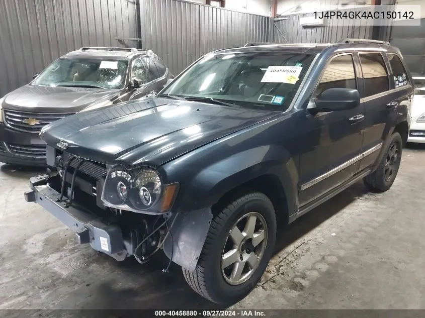 2010 Jeep Grand Cherokee Laredo VIN: 1J4PR4GK4AC150142 Lot: 40458880