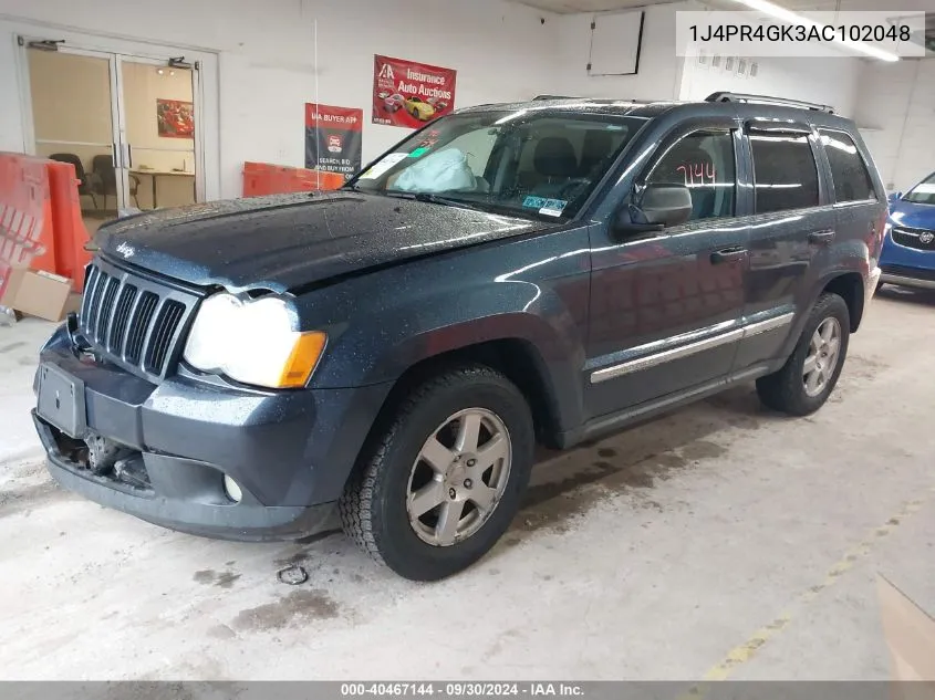 2010 Jeep Grand Cherokee Laredo VIN: 1J4PR4GK3AC102048 Lot: 40467144