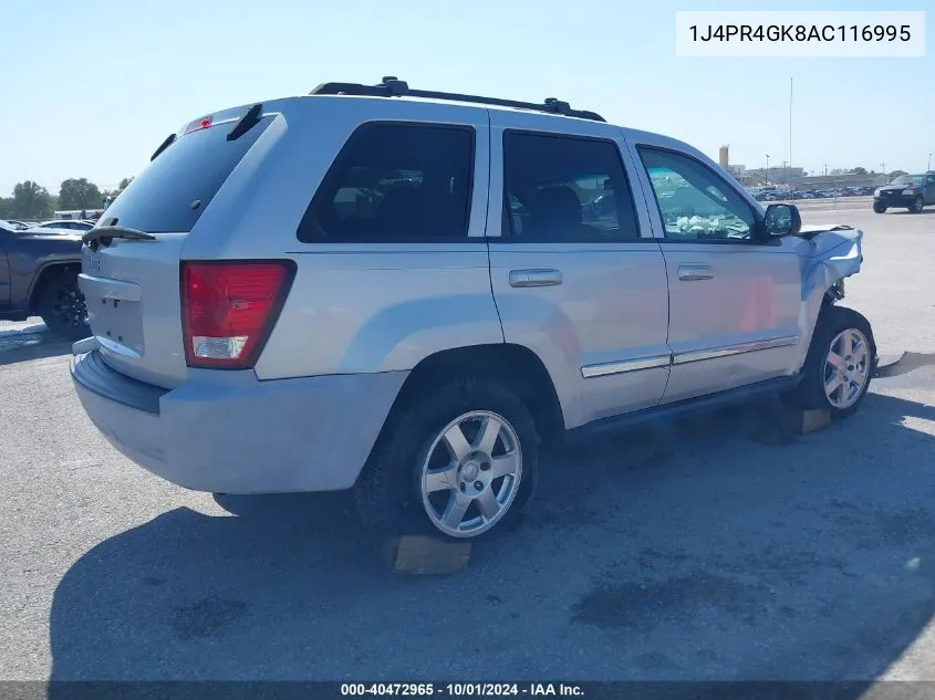 2010 Jeep Grand Cherokee Laredo VIN: 1J4PR4GK8AC116995 Lot: 40472965