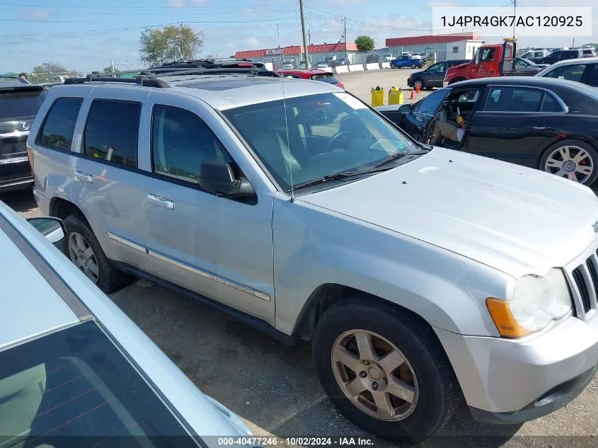 2010 Jeep Grand Cherokee Laredo VIN: 1J4PR4GK7AC120925 Lot: 40477246