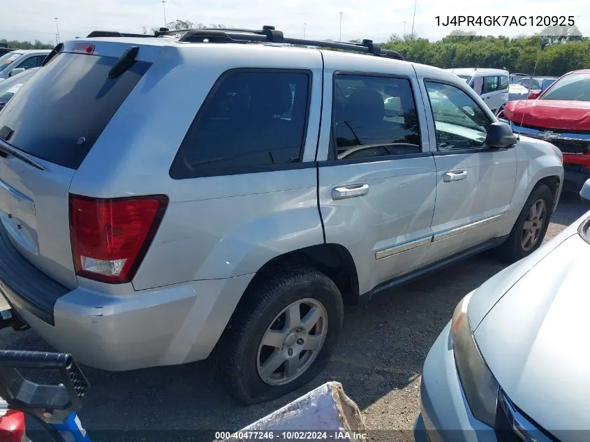 2010 Jeep Grand Cherokee Laredo VIN: 1J4PR4GK7AC120925 Lot: 40477246