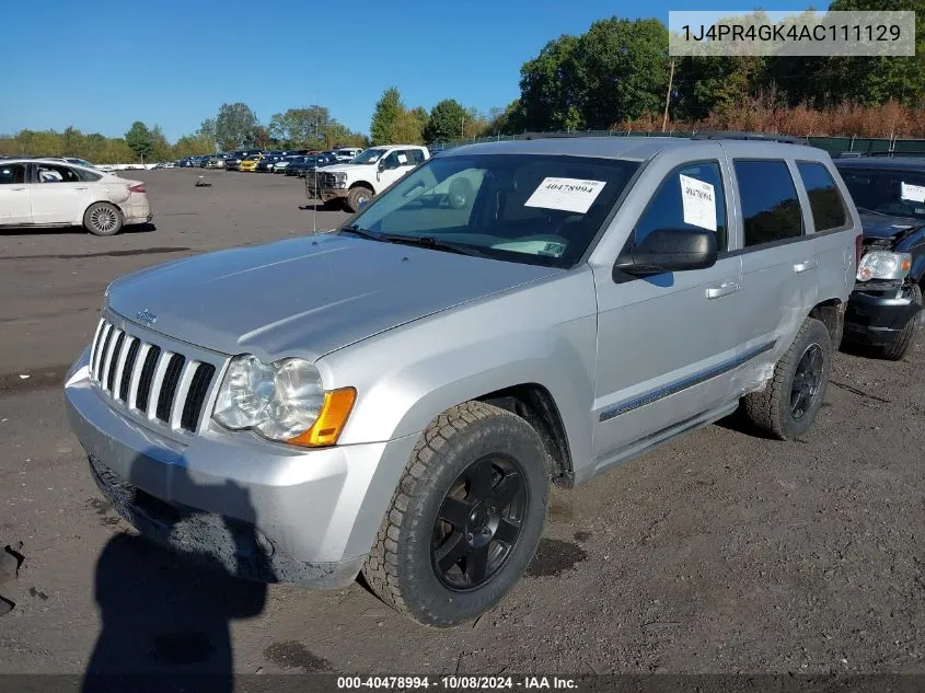 1J4PR4GK4AC111129 2010 Jeep Grand Cherokee Laredo