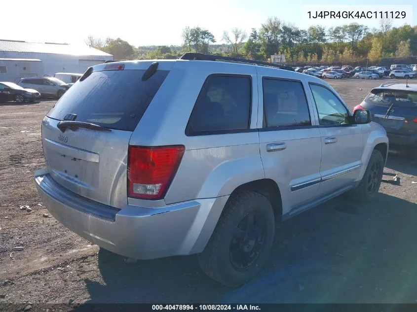 1J4PR4GK4AC111129 2010 Jeep Grand Cherokee Laredo