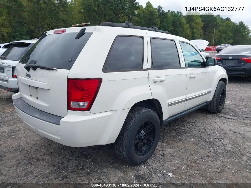 2010 Jeep Grand Cherokee Laredo VIN: 1J4PS4GK6AC132777 Lot: 40493136