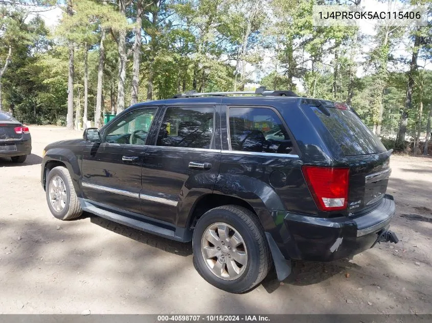 2010 Jeep Grand Cherokee Limited VIN: 1J4PR5GK5AC115406 Lot: 40598707