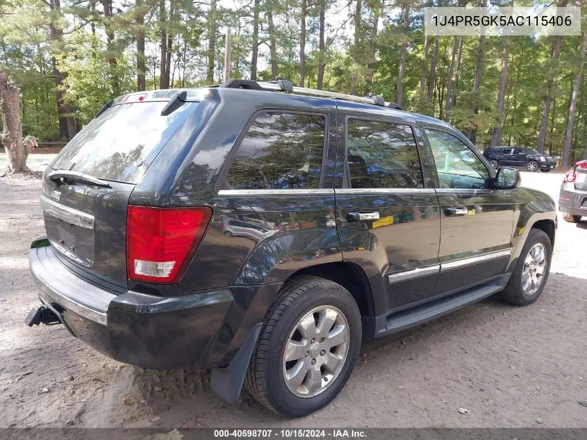 2010 Jeep Grand Cherokee Limited VIN: 1J4PR5GK5AC115406 Lot: 40598707