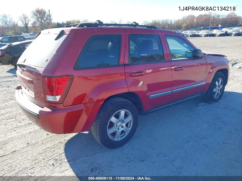 1J4PR4GK8AC134218 2010 Jeep Grand Cherokee Laredo