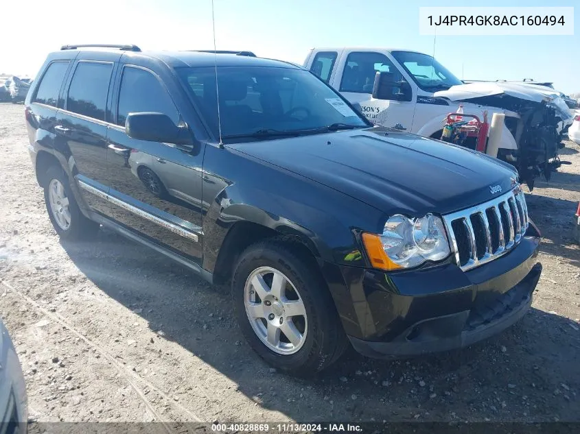 2010 Jeep Grand Cherokee Laredo VIN: 1J4PR4GK8AC160494 Lot: 40828869