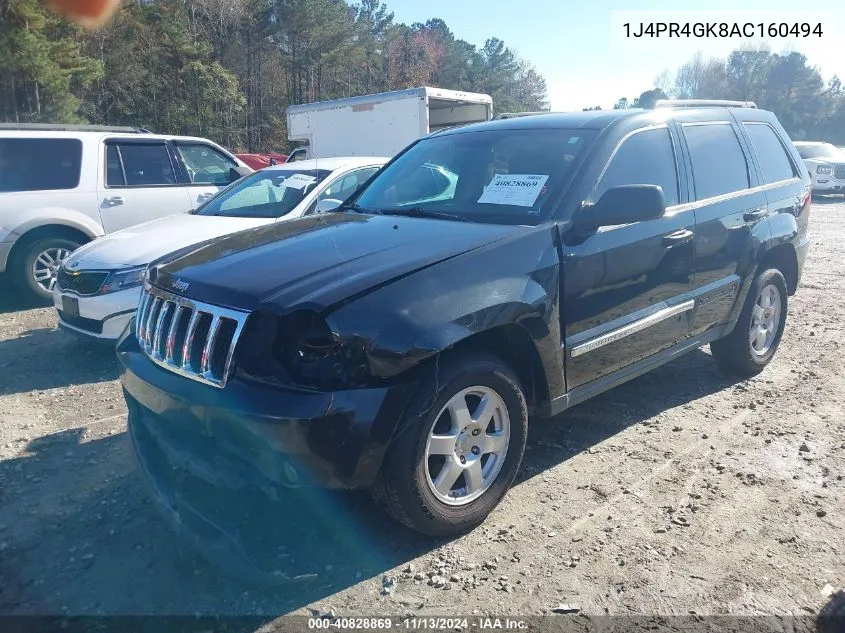 2010 Jeep Grand Cherokee Laredo VIN: 1J4PR4GK8AC160494 Lot: 40828869