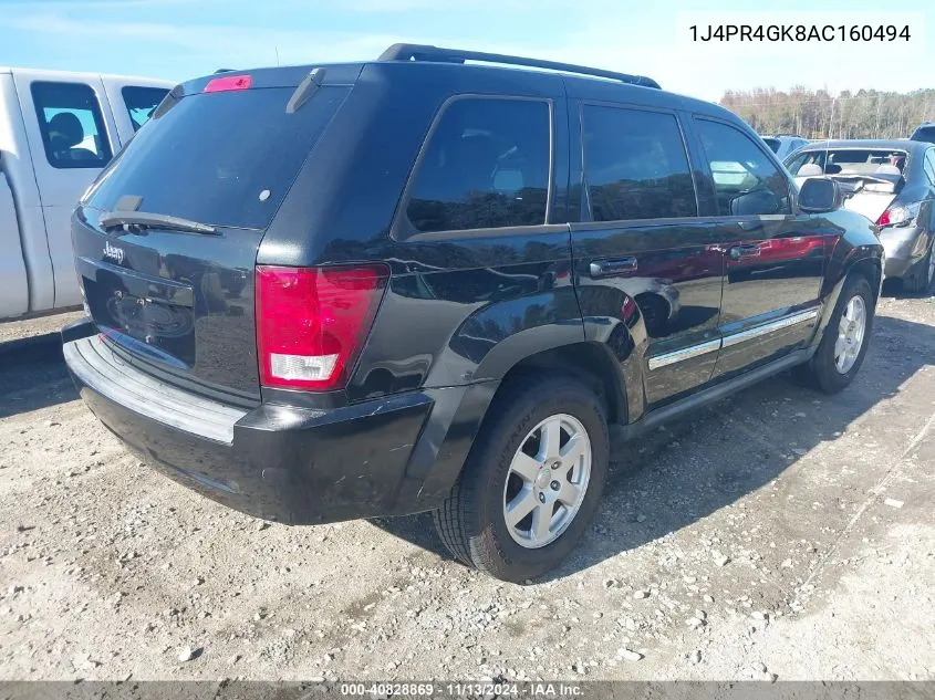 2010 Jeep Grand Cherokee Laredo VIN: 1J4PR4GK8AC160494 Lot: 40828869