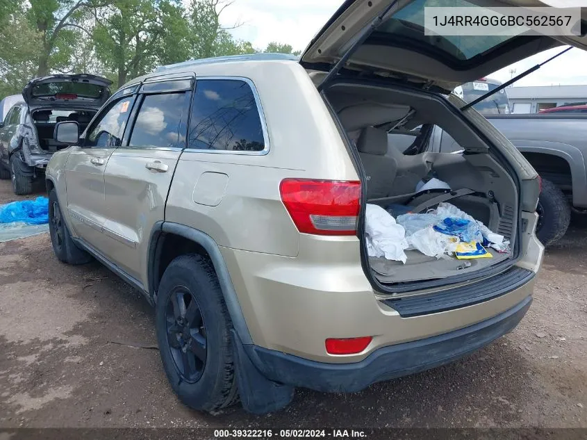 1J4RR4GG6BC562567 2011 Jeep Grand Cherokee Laredo