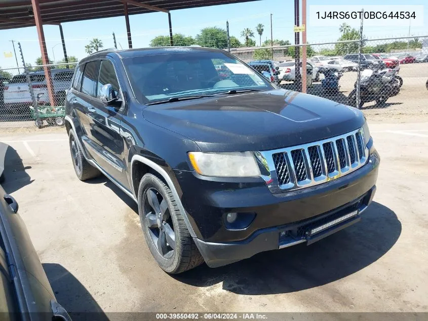 2011 Jeep Grand Cherokee Overland VIN: 1J4RS6GT0BC644534 Lot: 39550492