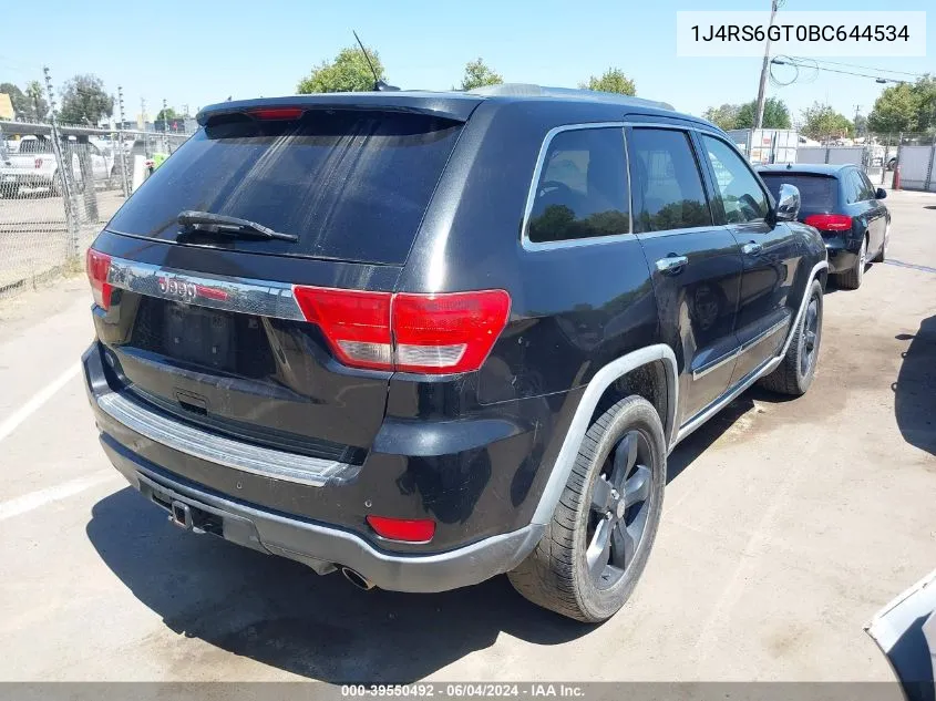 2011 Jeep Grand Cherokee Overland VIN: 1J4RS6GT0BC644534 Lot: 39550492