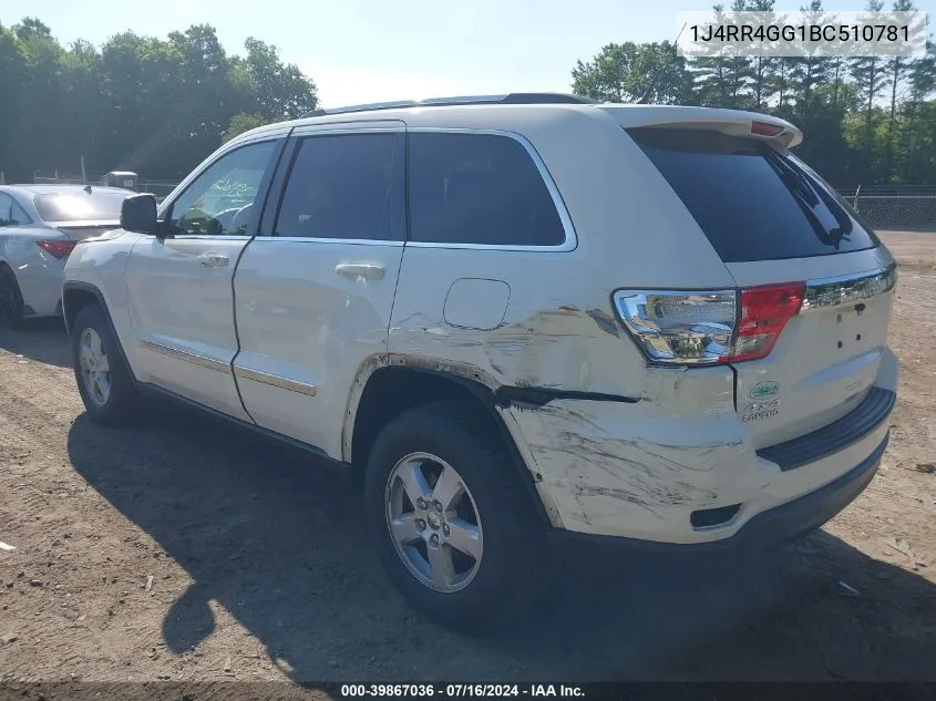 2011 Jeep Grand Cherokee Laredo VIN: 1J4RR4GG1BC510781 Lot: 39867036