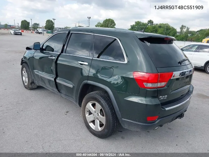 2011 Jeep Grand Cherokee Limited VIN: 1J4RR5GT4BC551909 Lot: 40144304