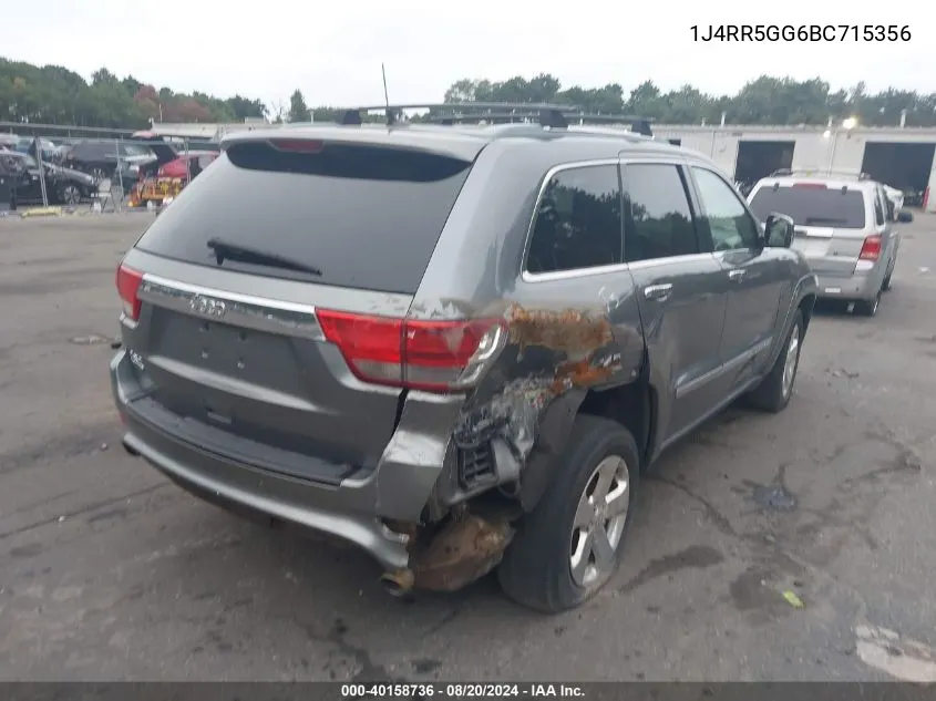 2011 Jeep Grand Cherokee Limited VIN: 1J4RR5GG6BC715356 Lot: 40158736