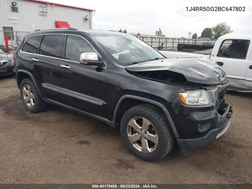 2011 Jeep Grand Cherokee Limited VIN: 1J4RR5GG2BC647802 Lot: 40175408