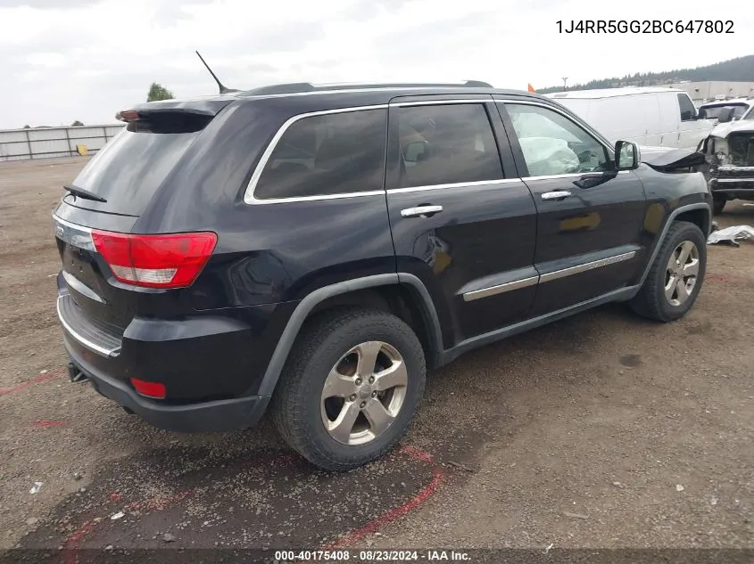 1J4RR5GG2BC647802 2011 Jeep Grand Cherokee Limited