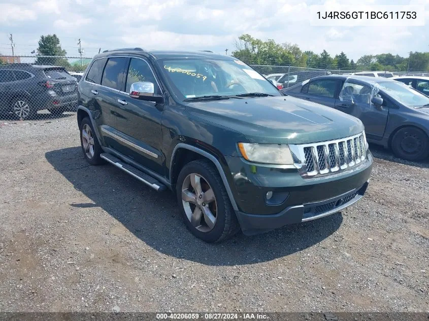 2011 Jeep Grand Cherokee Overland VIN: 1J4RS6GT1BC611753 Lot: 40206059