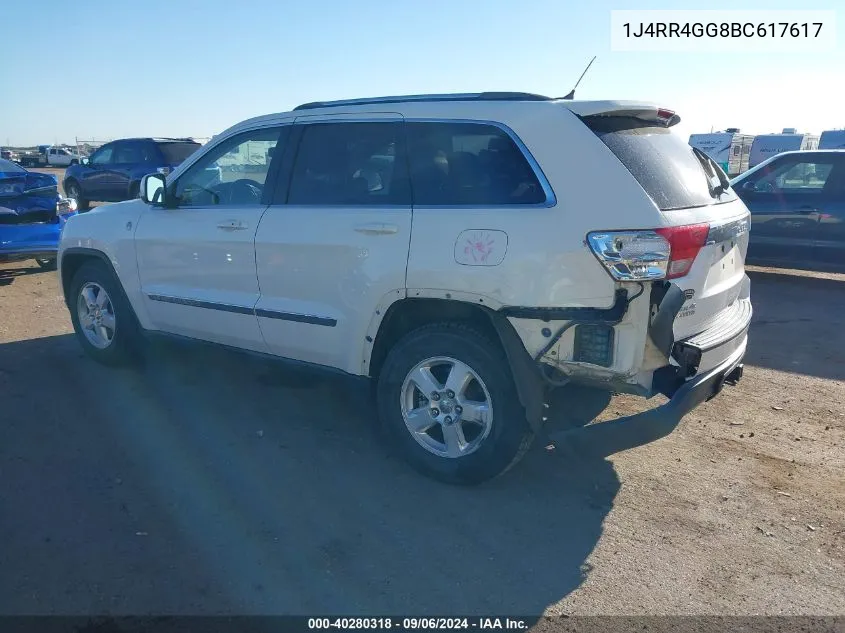 2011 Jeep Grand Cherokee Laredo VIN: 1J4RR4GG8BC617617 Lot: 40280318