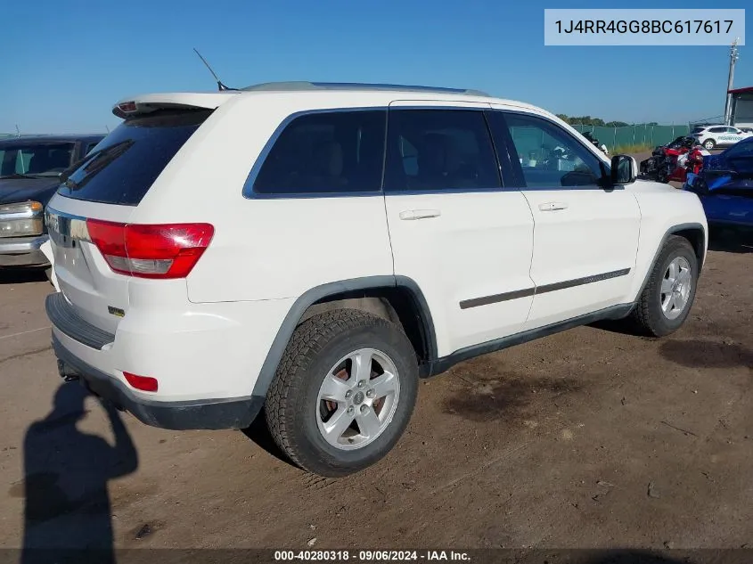 2011 Jeep Grand Cherokee Laredo VIN: 1J4RR4GG8BC617617 Lot: 40280318